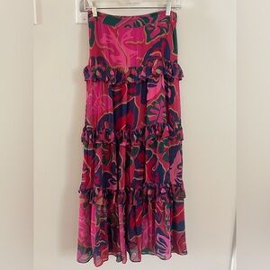 FARM Rio Pink and Green Patterned Dress